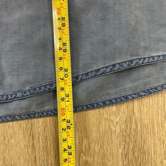Tori Richard Honolulu Shirt XL Blue Silk Linen Long Sleeve Button Front Casual - Picture 8 of 10
